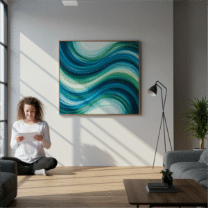 Abstraktes Wellenbild als Symbol für Energie und Gesundheit bei Lehrkräften