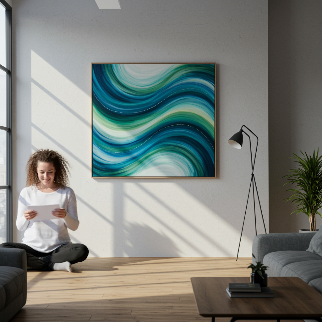 Abstraktes Wellenbild als Symbol für Energie und Gesundheit bei Lehrkräften